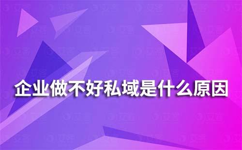 企业做不好私域流量是什么原因